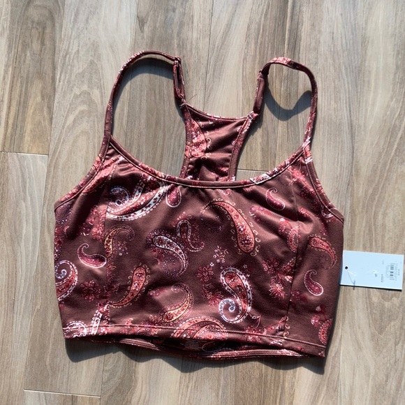 SO Tops - 3/$15 SO top sporty scoop neck paisley print top shelf bra & cut out boho casual